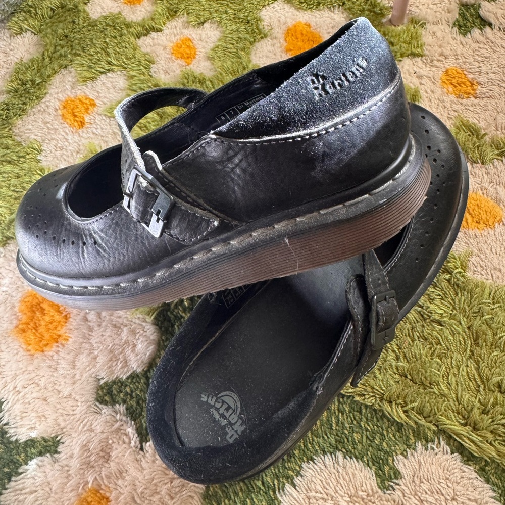 Dr. Martens Black Leather Buckle Mary Jane’s